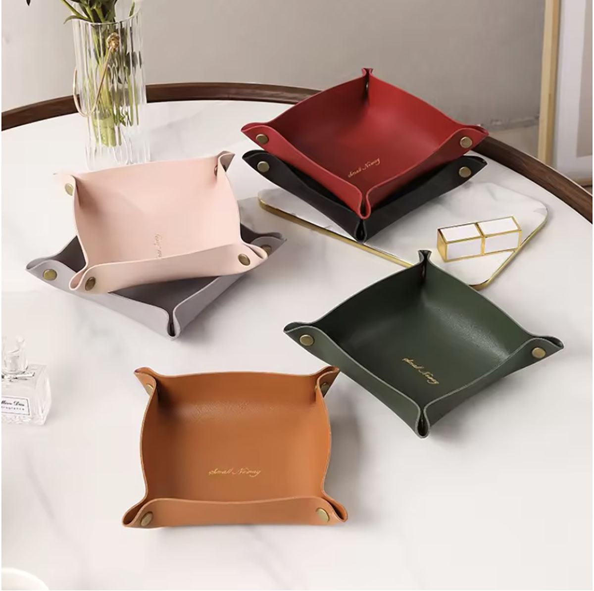 Men'S Accessories Drawer Organizer - Baki Penyimpanan Kulit Gaya Nordic Organizer