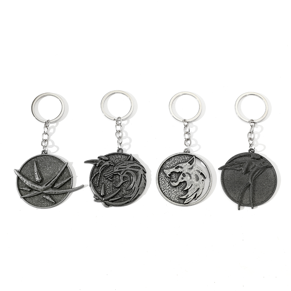 Men Accessories Pendant - Gantungan Kunci Kepala Serigala Vintage Geralt