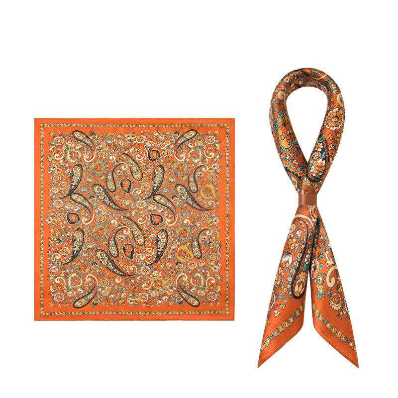 Mens Accessories Style - Set Syal Sutra Pria Retro Oranye