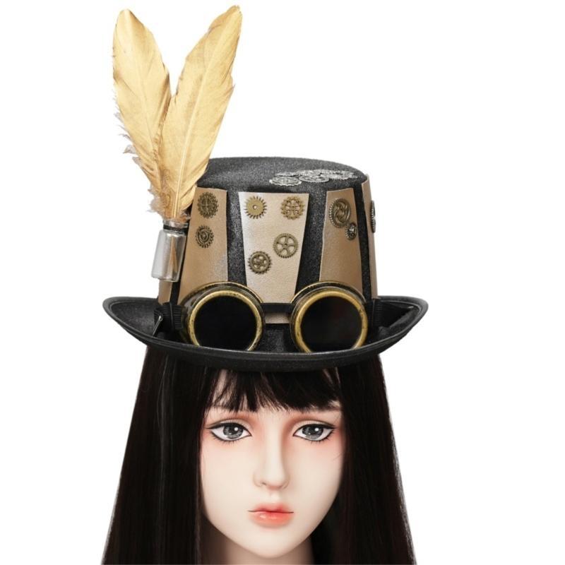 Men'S Victorian Accessories - Topi Atas Perlengkapan Emas 652F Topi