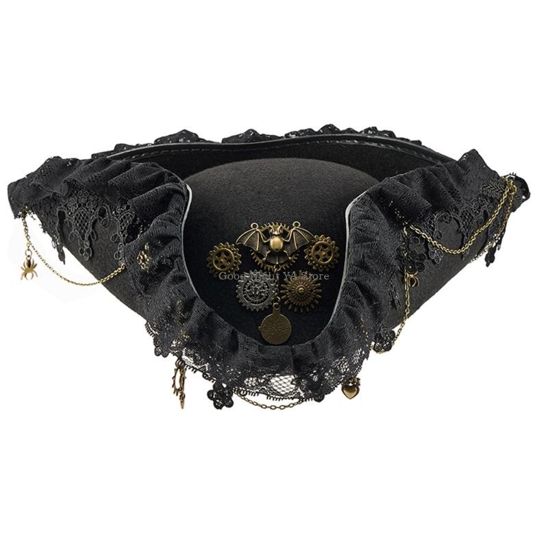 Men'S Victorian Accessories - Lace Trim Bat Gear Topi Bajak