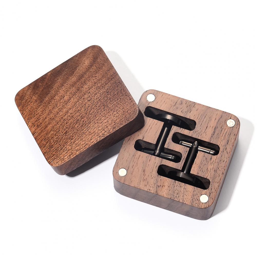 Cufflink Box Set - Kotak Kancing Manset Walnut Kayu Solid