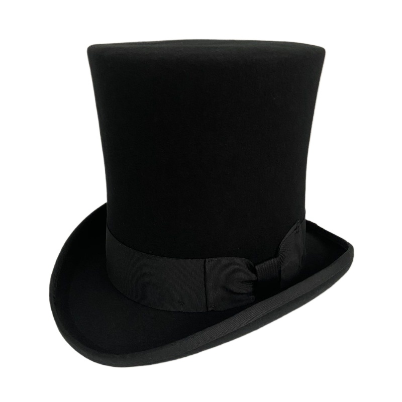 Men'S Victorian Accessories - Topi Atas Bulu Wol Hitam Topi
