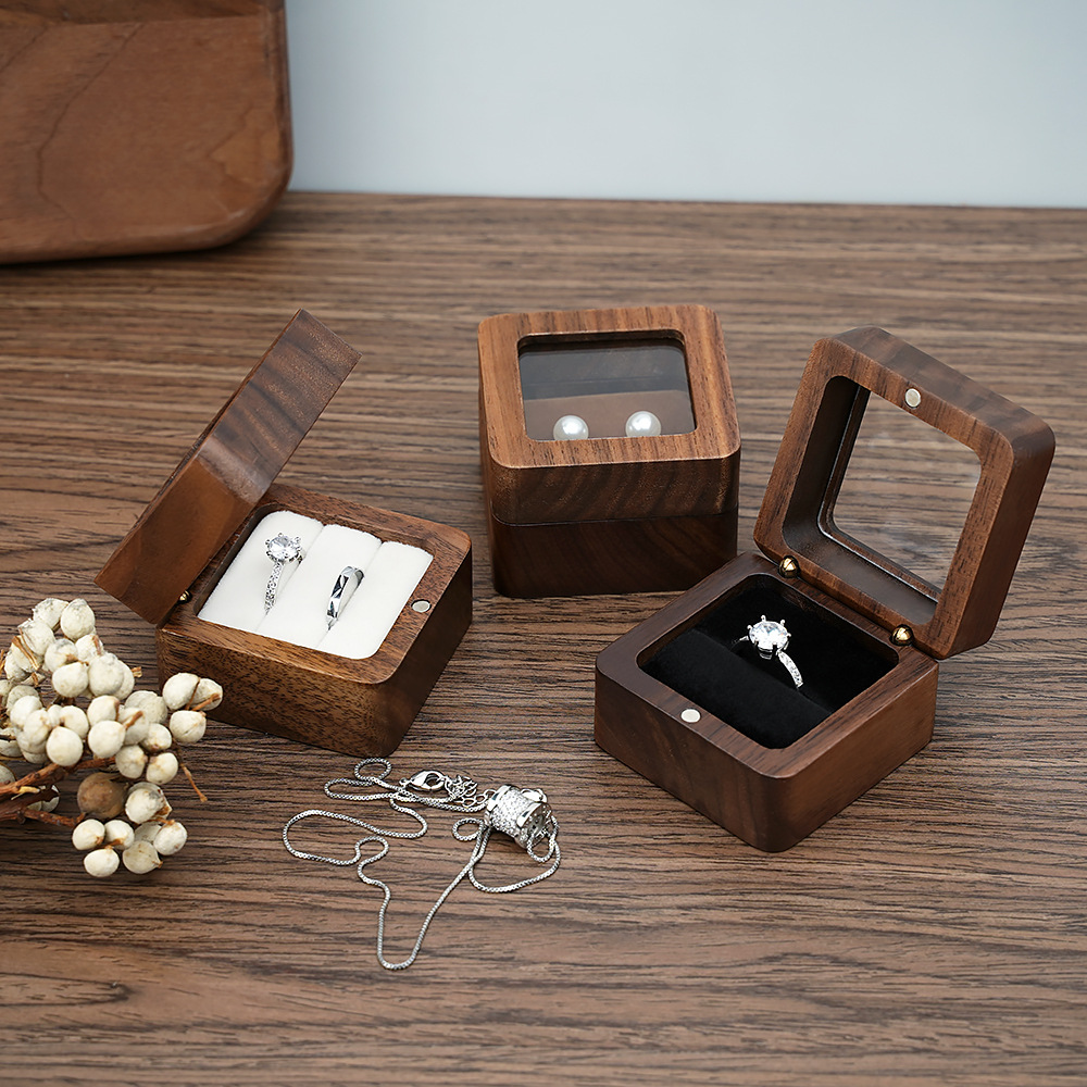 Kotak cincin padat kenari hita - Cufflink Box Set ulasan dan harga
