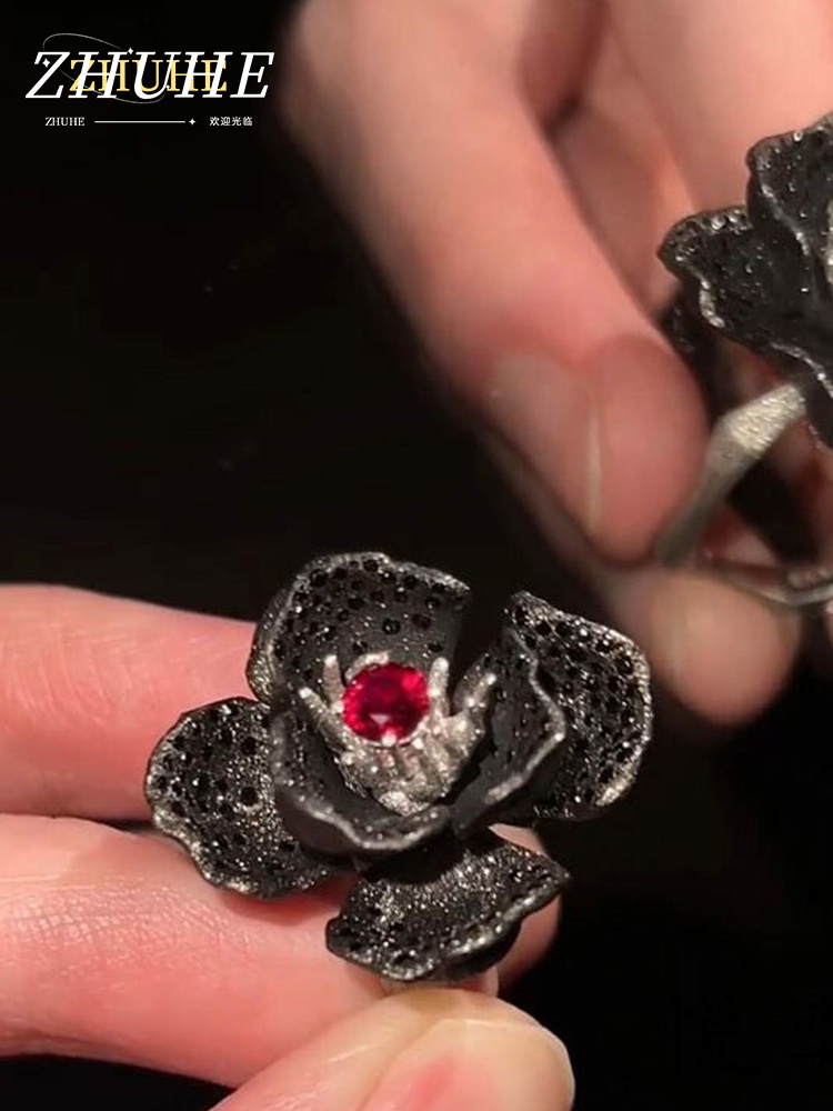 Cincin Antik Motif Bunga Merah - Men'S Victorian Accessories ulasan dan harga