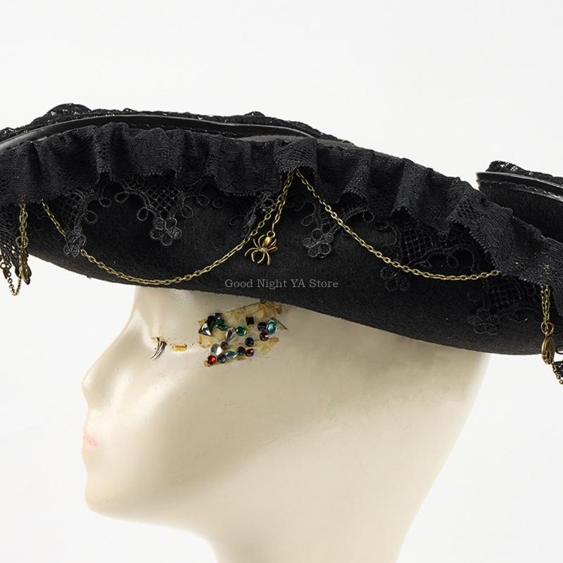 Lace Trim Bat Gear Topi Bajak  - Men'S Victorian Accessories ulasan dan harga